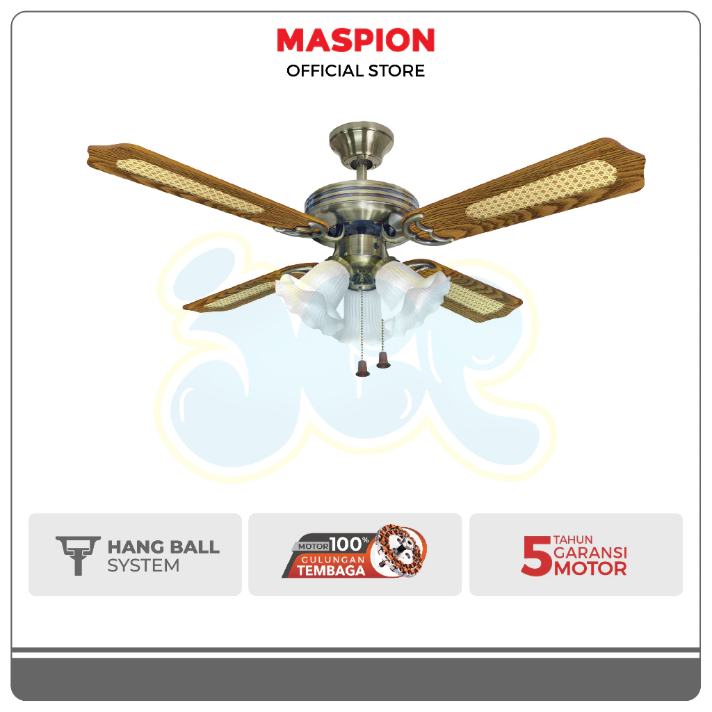 Jagemart - Maspion Uchida Maspion Kipas Angin Plafon Ceiling Fan MCF42-203 AB / Kipas Gantung Maspio