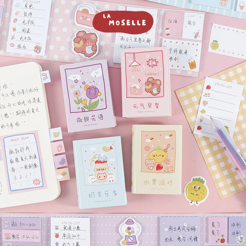 

La Moselle -[SK104] Sticky notes 1 set berbagai macam ukuran motif lucu kartun