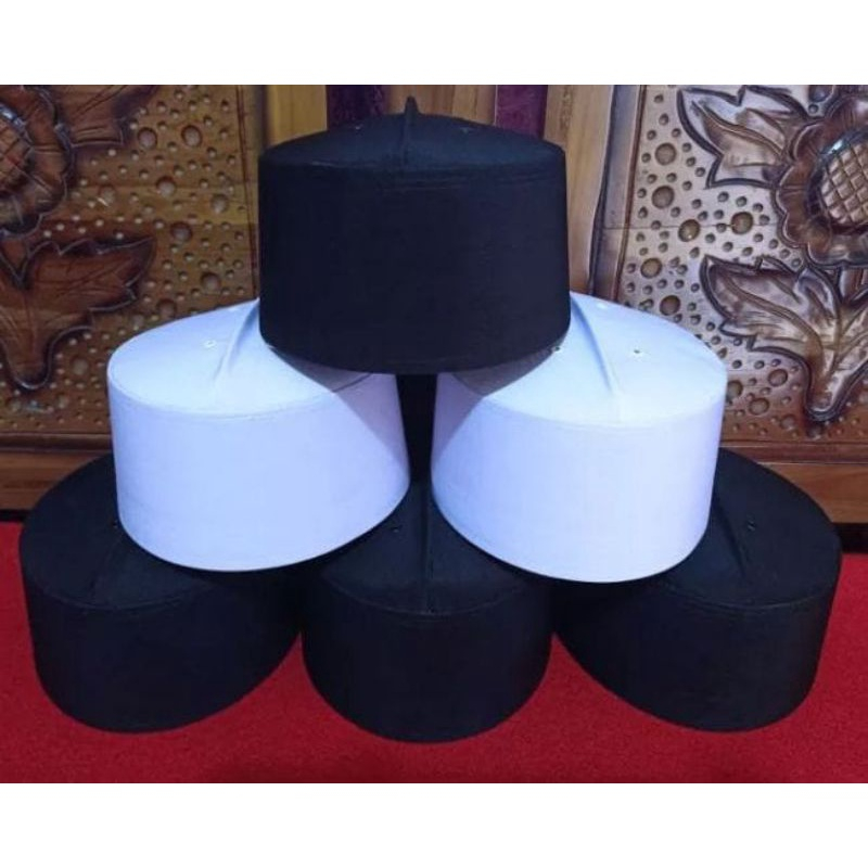 peci haji/kopiah haji/ kopiah putih polos/peci asagofa polos putih/peci kopiah polos putih& hitam/pe