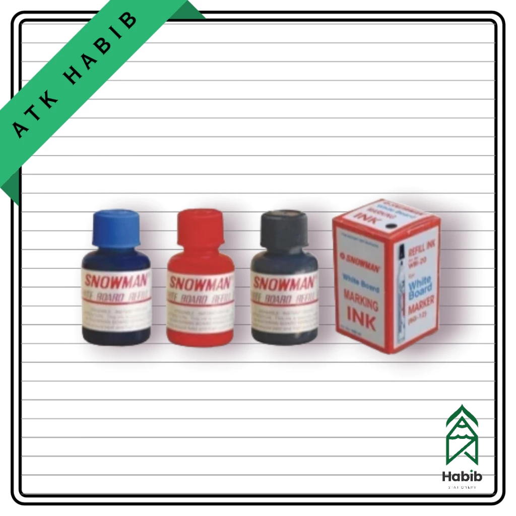 

Refill tinta spidol whiteboard snowman WBI-20 (hitam, biru, merah)