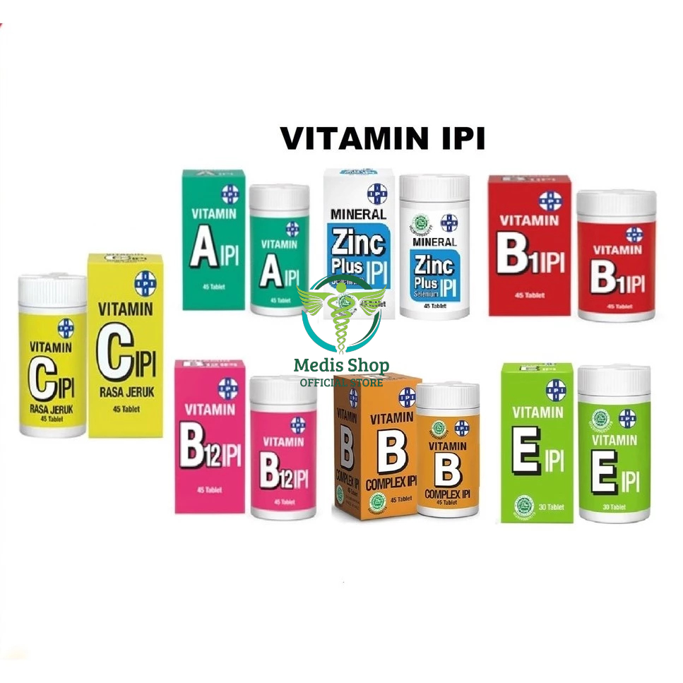 Vitamin IPI Vitamin A B1 B Complex B12 C E Zink Zinc Plus Selenium ipi