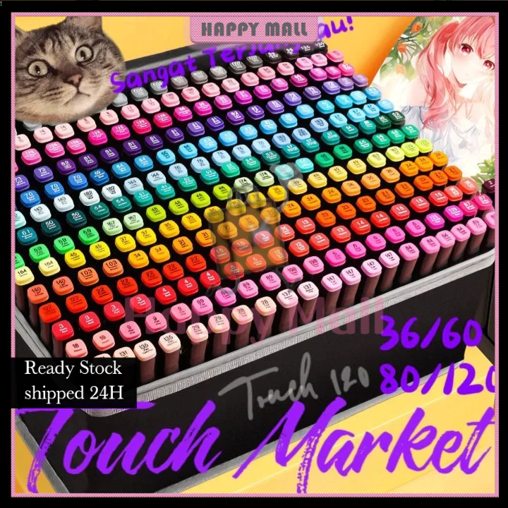 【Harga-Minimum】COD Touch 120/80/60/36 Warna Sketsa Spidol Umum General Marker Set Animation Markers