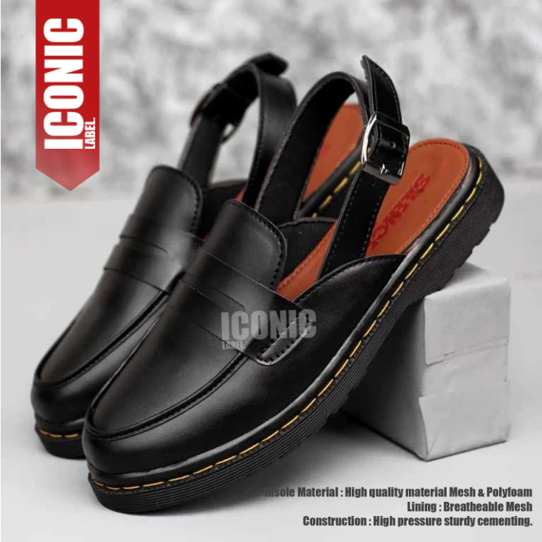 Sepatu Wanita Loafers Docmart Slop hitam Wanita