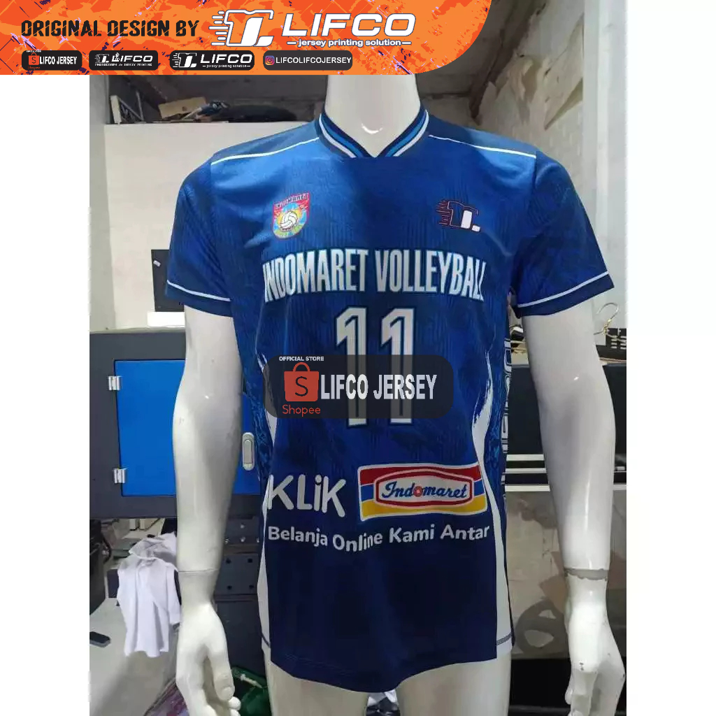 READY STOCK PREMIUM JERSEY VOLLEY BALL ORIGINAL LIFCO LIVOLI INDOMARET BIRU NAVY SERIES (TIDAK BISA 