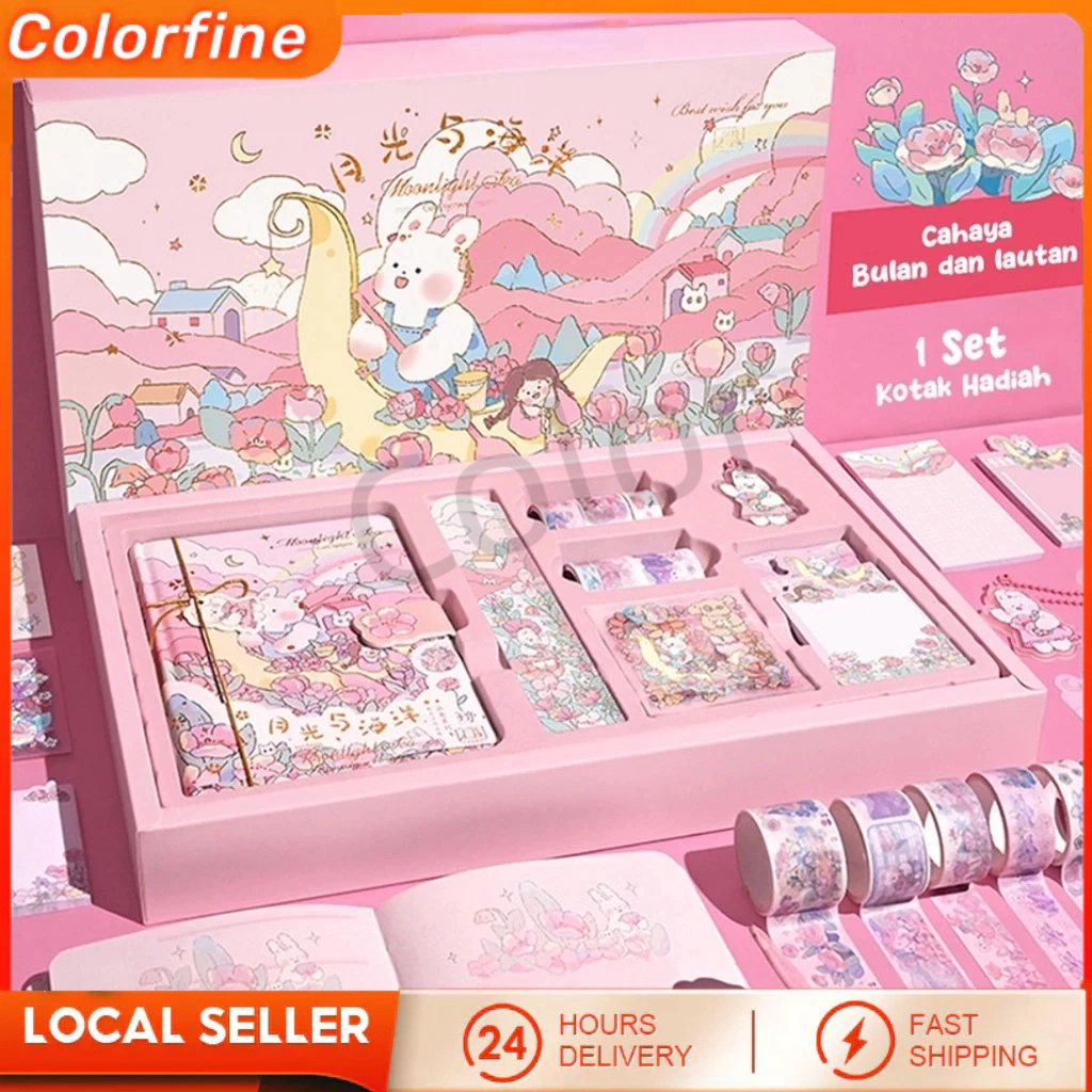 

Paket Jurnal 7 IN 1 Free Box Paket Jurnal Anak Buku Catatan Set Lucu Diary Journal Kit Set Birthday Gift