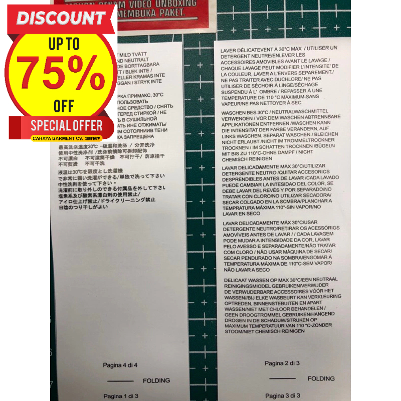 

STONE ISLAND WASHTAG NYLON FOLDING 3LAYER PRINT DOUBLE SIDE PREMIUM CO 1X DI KIRIM 600PCS