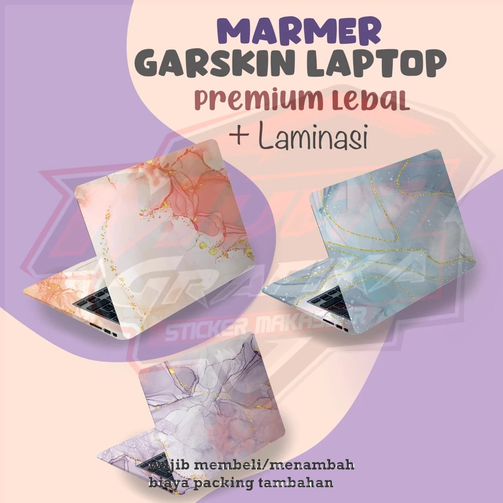 Multi Stiker Laptop Motif Marmer Cover Protector Notebook Skin Garskin  Minimalis Pelindung Laptop L
