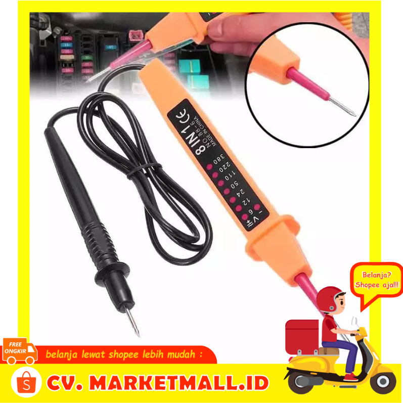 Tespen Detektor Voltase 6-380V Alat Cek Arus Listrik AC DC Voltage Meter Detector Tes Pen Deteksi Te