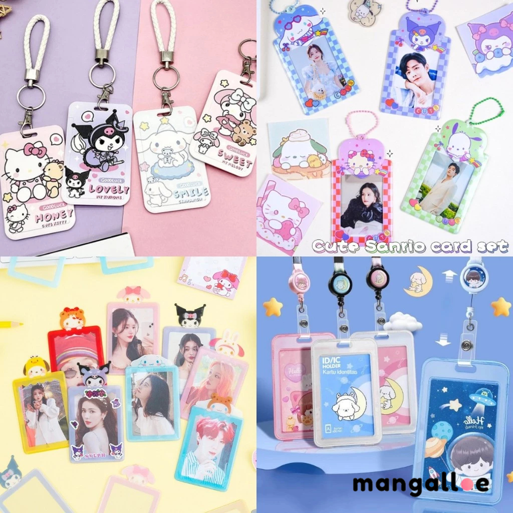 

COD Kartun Sanrio Gantungan Name Tag ID Card Holder Photocard Holder Dompet Kartu Lucu Transparan Kartu Vertical Lanyard MG