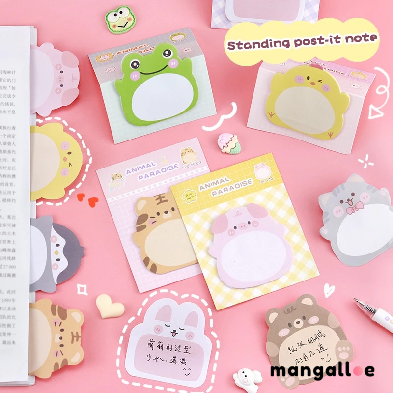 

✨COD Mini Animal Sticky Notes Motif Hewan Tempelan Kertas Memo Pad Book Lucu MG