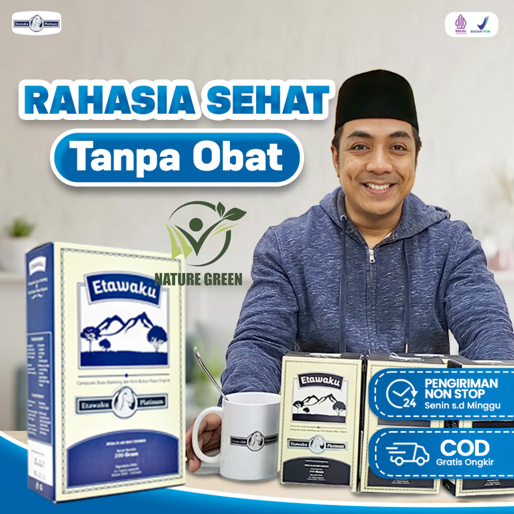 

Etawaku Platinum Susu Kambing Segar Etawa Bubuk Krimer Nabati Atasi Masalah Pernafasan Isi 200 Gram