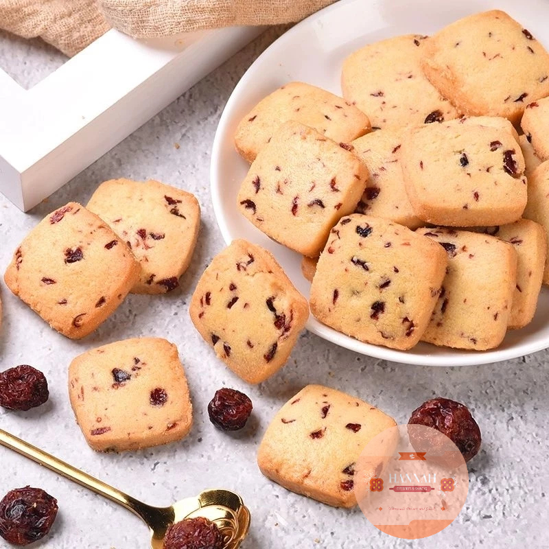 

Gluten Free Butter Cookies with Cranberry Toples Premium Quality - Snack Sehat Cookies dan Cranberry Bebas Gluten Dijamin HALAL