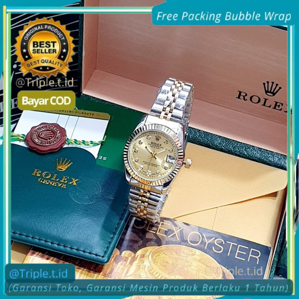 BISA COD, Jam Rolek Wanita / Jam Tangan Cewek Mini, Jam Tangan Rolex Paket Komplit Box+PaperBag dll