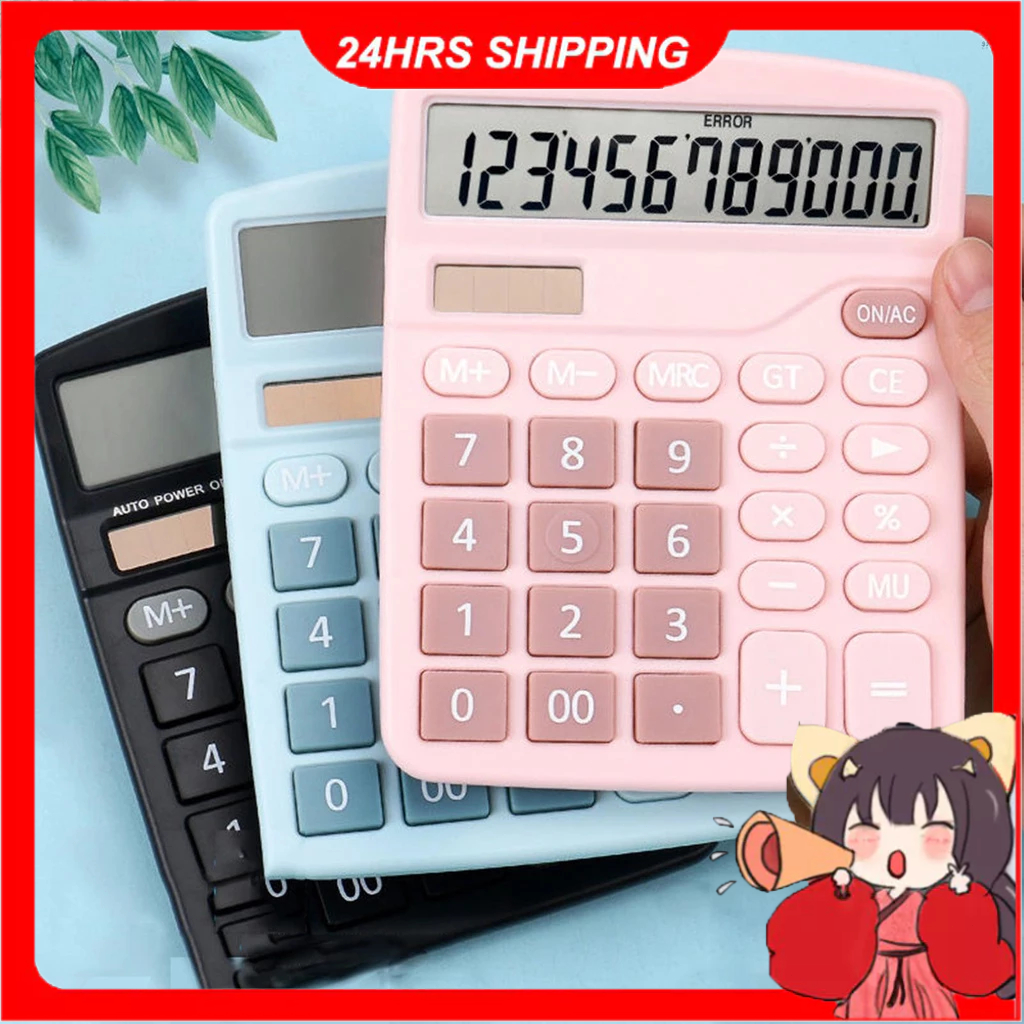 

[In Stock] Desktop Calculator Standard Function Calculator with 12-Digit Large LCD Display Solar & Battery Dual Power for Home Basic Office Business