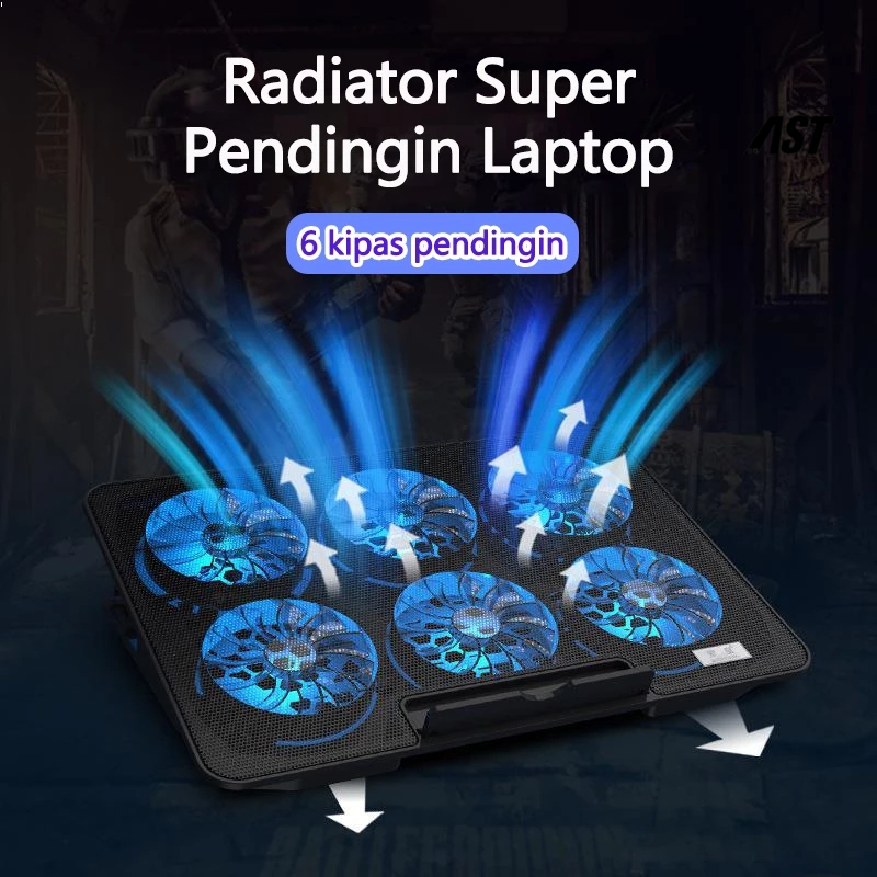 [Bisa COD] Laptop Cooling Pad Pendingin Stand Kipas Fan 6 For Laptop AST/Asus/Lenovo Baru notebook