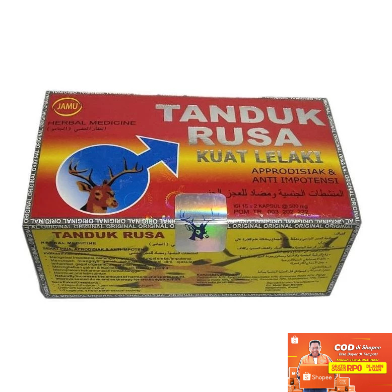 TERLARIS Herbal Alami kapsul Tanduk Rusa Herbal Kebugaran Pria Asli Original isi 15 sachet