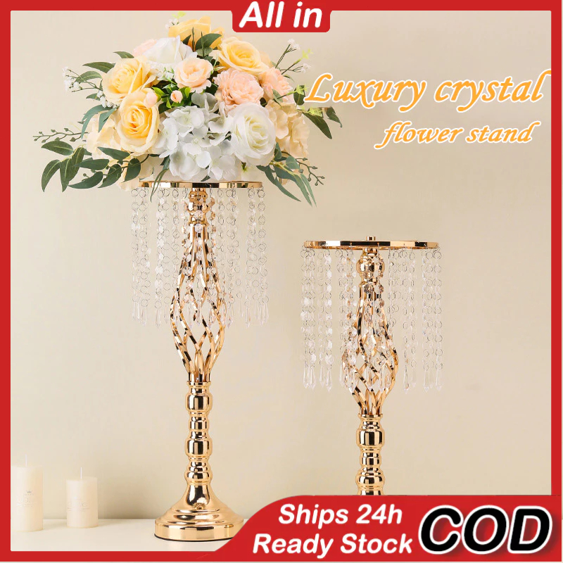 [Ready Stock COD]Hollow S-shaped Crystal Acrylic Vase tempat bunga vas flower holder dekorasi pajang
