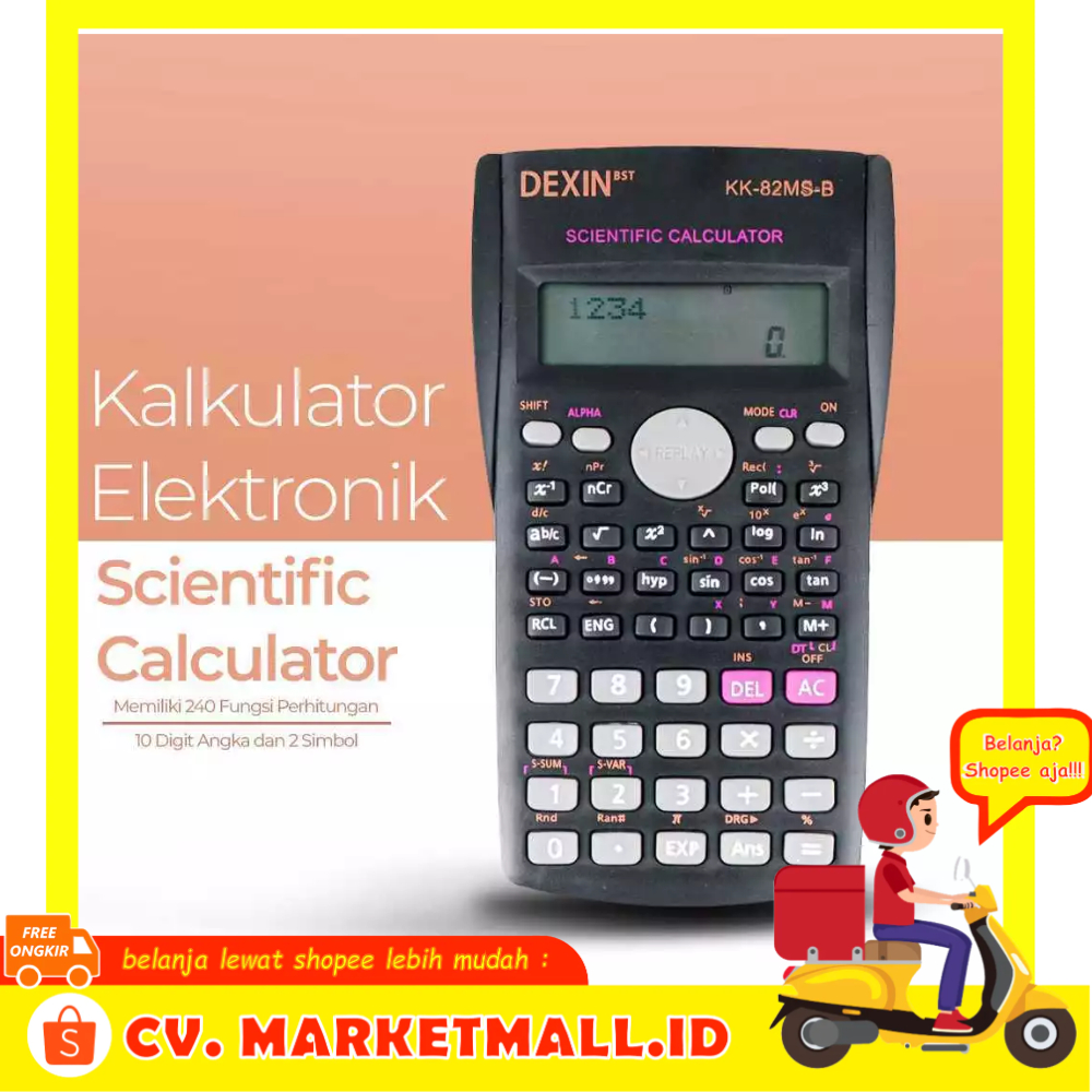 

Market Mall - Kalkulator Matematika Multifungsi Akurat Cepat dan Mudah Digunakan - DEXIN KK-82MS-B