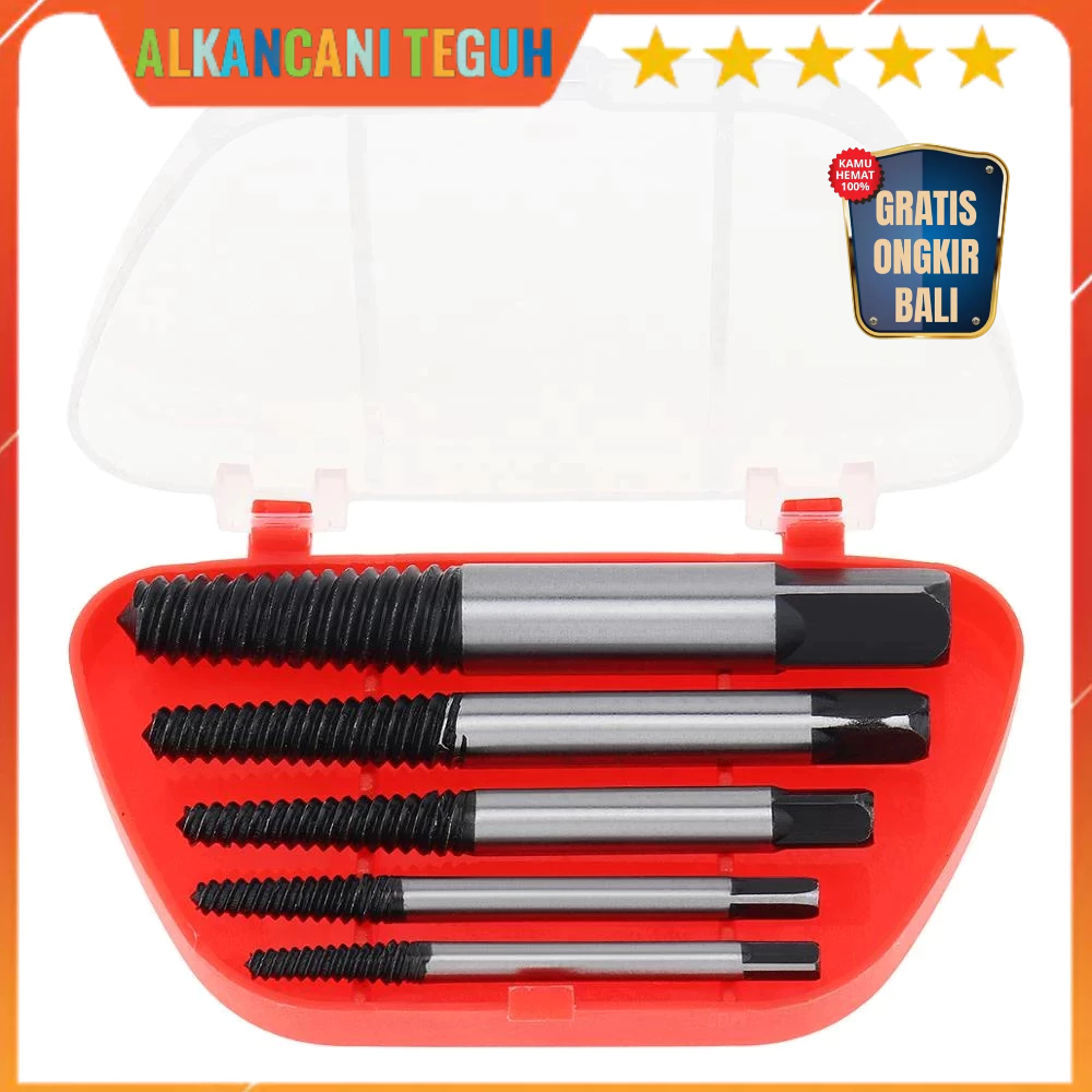 6PCS TAP BAUT PATAH/PEMBUKA BAUT RUSAK SCREW EXTRACTOR SET MATA BOR PEMBUKA BAUT PATAH ( GARANSI 1 B