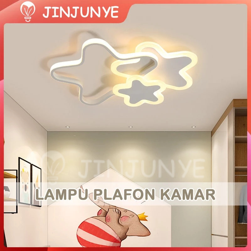 Lampu Plafon Kamar Minimalis Modern Lampu Kamar Aesthetic Hias Anak LED 3 Warna Untuk Dekorasi Rumah