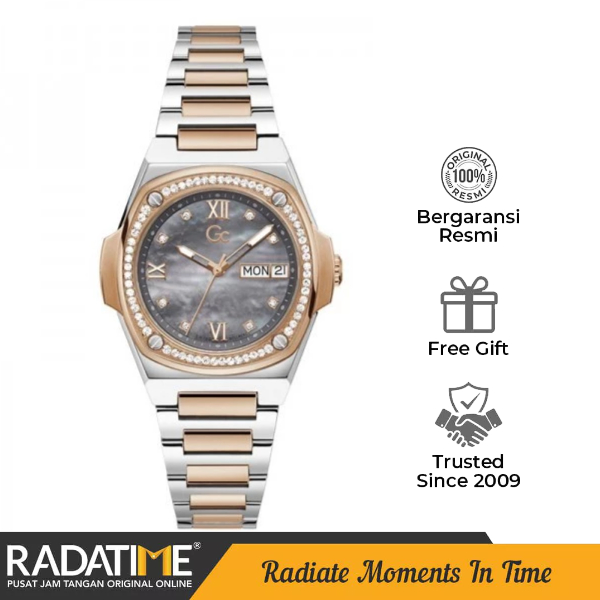 Jam Tangan Wanita Guess Collection Gc Coussin Shape Lady 100% Original -Rose Gold Y98001L5MF