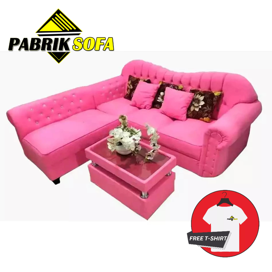 Sofa L kupu kupu sofa minimalis harga pabrik sofa warna pink