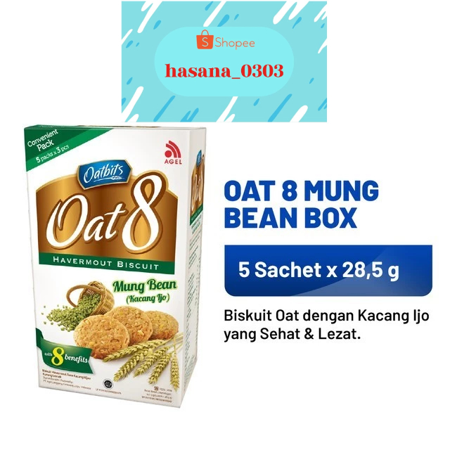 

OATBITS Oat 8 Mung Bean 1 Dus (5 sachet x 28.5 gr)