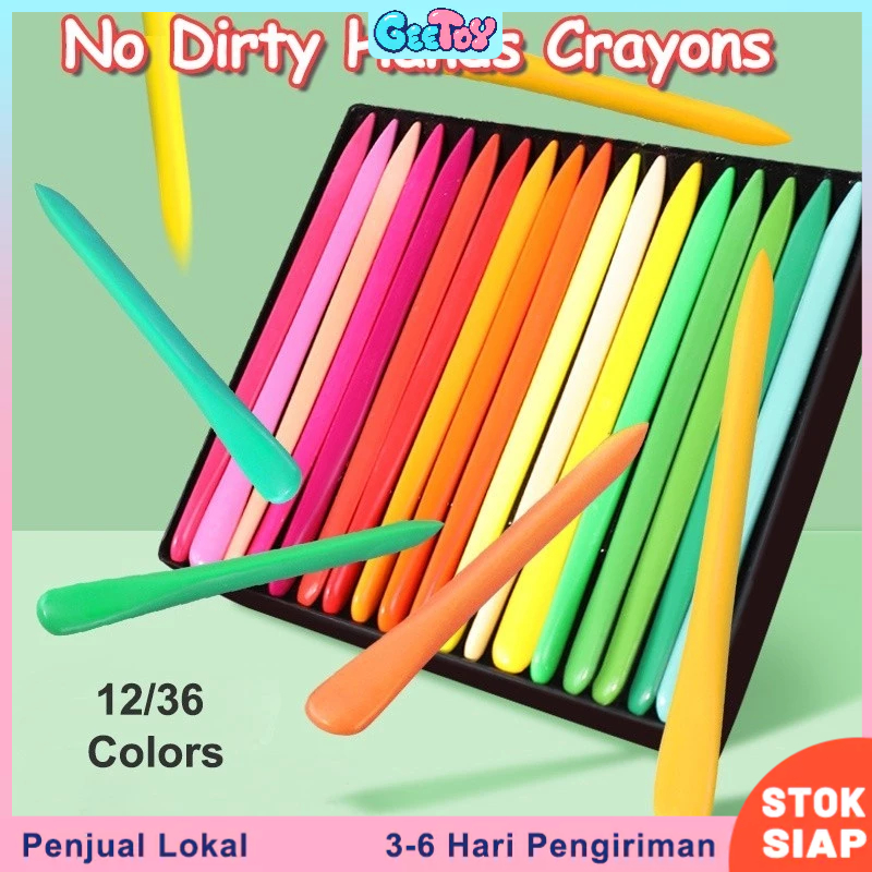 

Geetoy 12/36 Warna Krayon Plastik Lukisan Aman Tidak Beracun Gambar Tangan Set Mainan Edukasi Anak