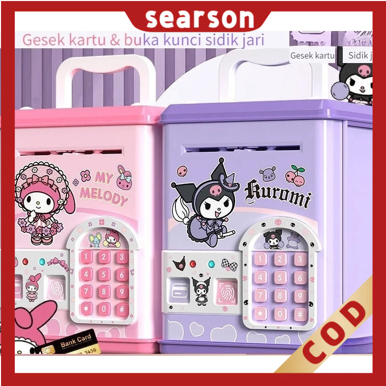 【COD】Gesek Sidik Jari Kartu Untuk Membuka Kunci Celengan / ATM Sidik Jari Celengan / Mainan Celengan
