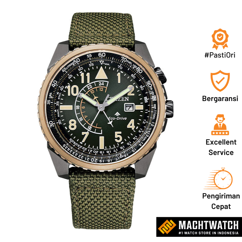 [ROAD TO JT12] Jam Tangan Pria Citizen Promaster BJ7136-00E Nighthawk Eco Drive Black Dial Green Nyl