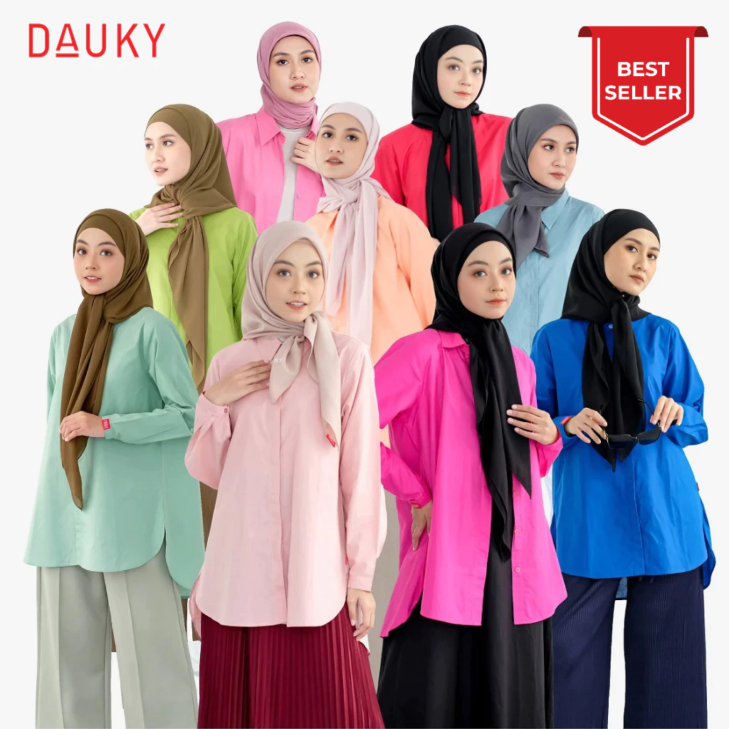Dauky Atasan Tunik Kemeja Wanita M Tunic Basic Katun Paris