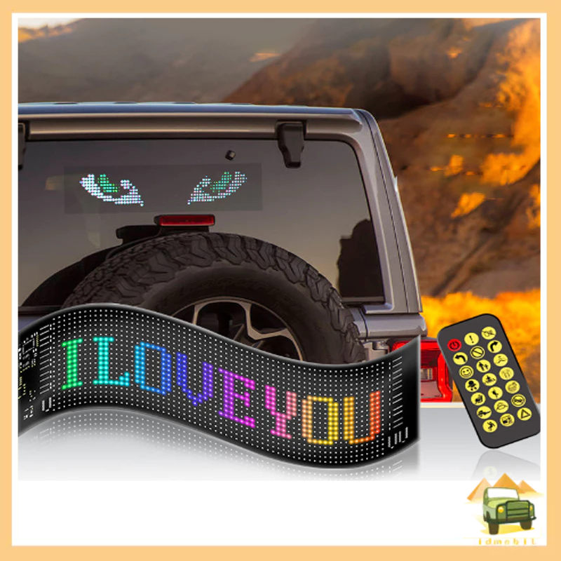 Screen Display Flexible Lampu running LED Panel Led Strip Mobil Moving Mini Signboard RGB Multifungs