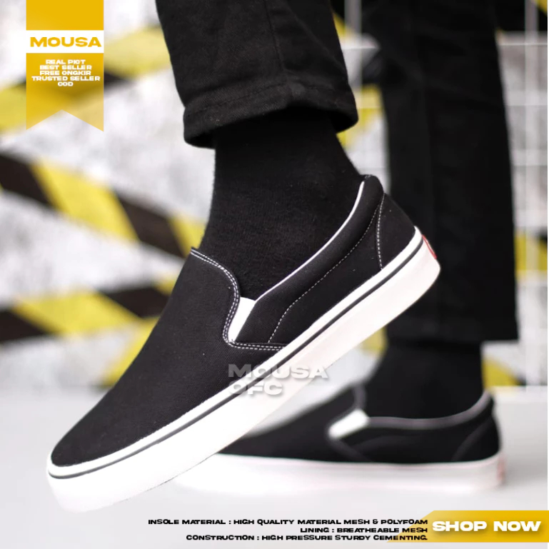 Sepatu Sneakers Casual Slop Pria Ukuran Besar