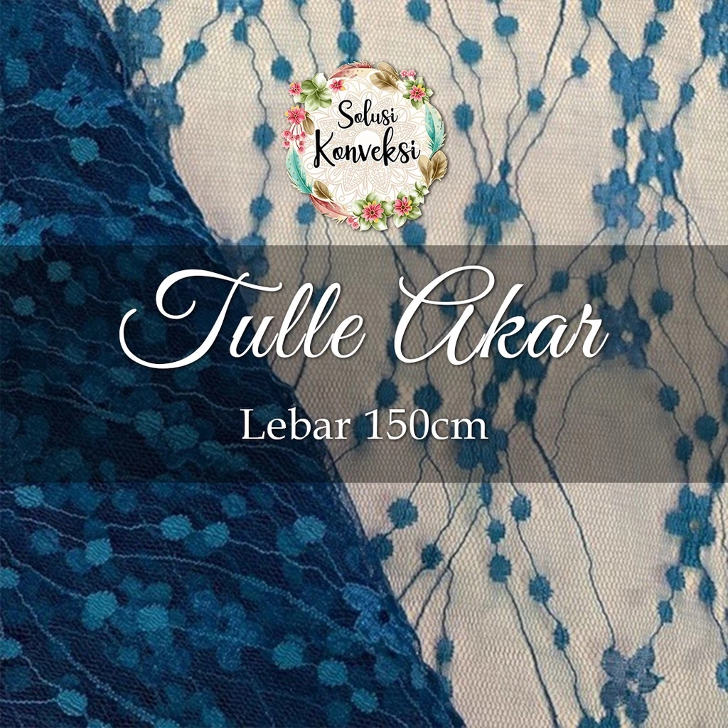 TULLE AKAR BUNGA Kain Tile Akar bunga murah Tile Akar Tule Akar Lebar 150cm Per 0,5 meter