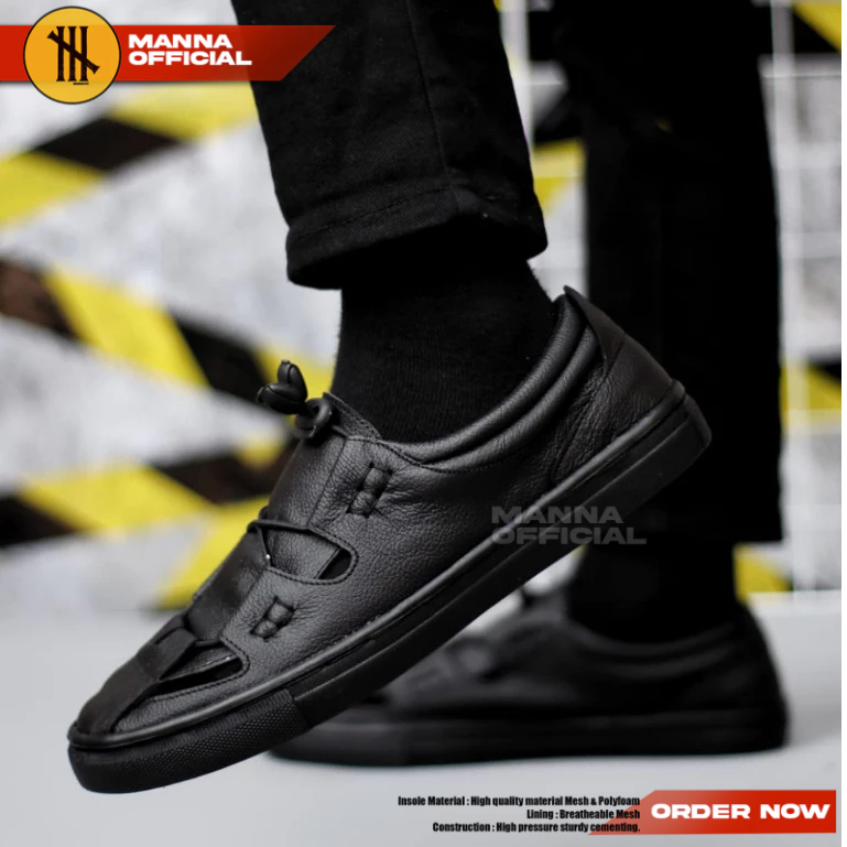 Sepatu Sendal Bustong Kulit Pria Slop