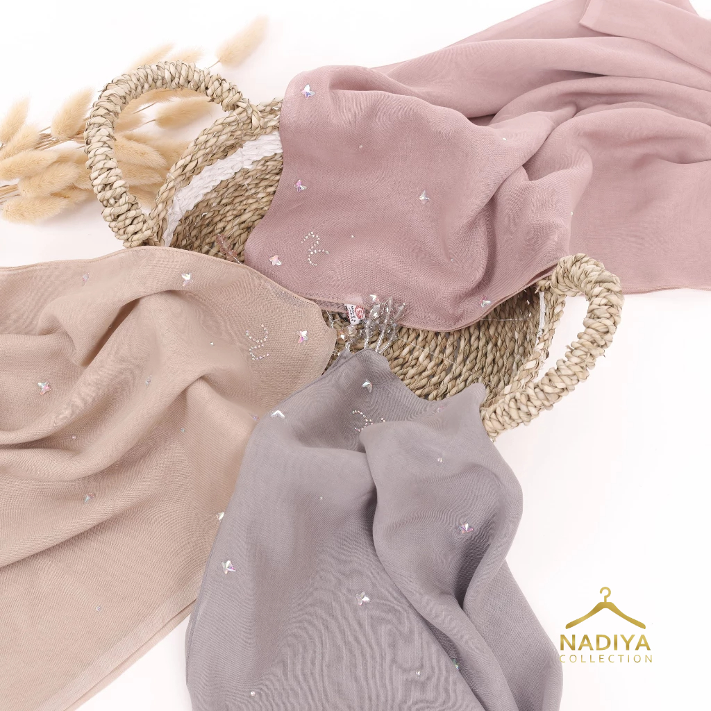 Ayu Lestari Scarf - Kaia Puspita Scarf Paris Japan Square Crystal Premium by Nadiya