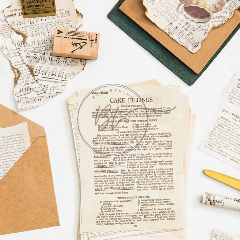 

[B348] 57Pcs OLD BOOK Paper Journal Decor Kertas Dekorasi Buku Kertas Motif