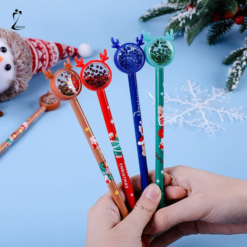 

Pena Gel Payet Rusa Natal Kreatif Alat Tulis Kartun Hati Feminin Z