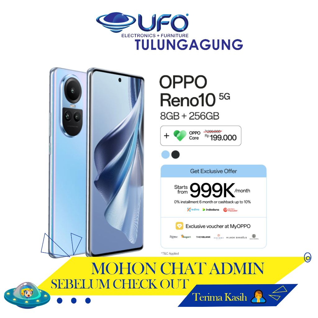 OPPO HP Reno 10 5G ram 8/256 GB Garansi Resmi