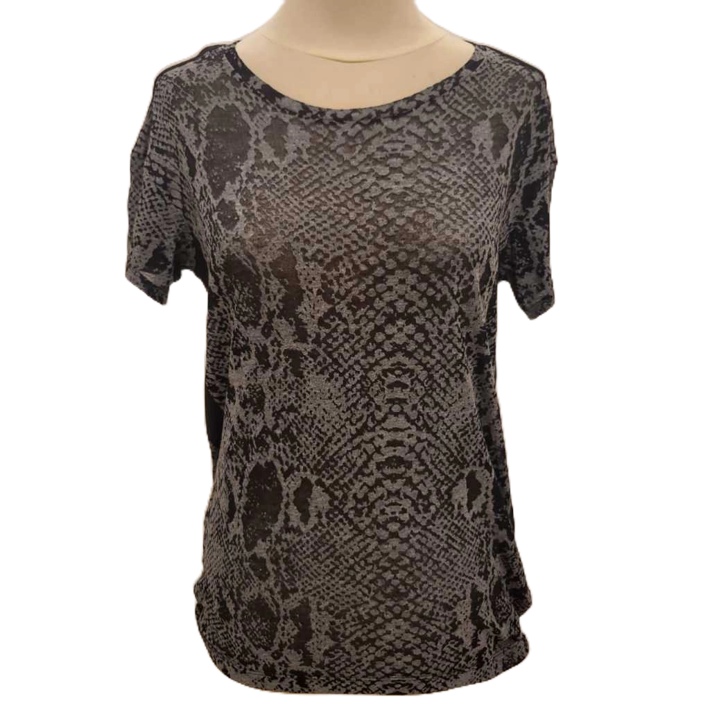 ZARA t-shirt motif ular warna hitam t-shirt panjang sedikit oversized vintage style bahan tipis adem