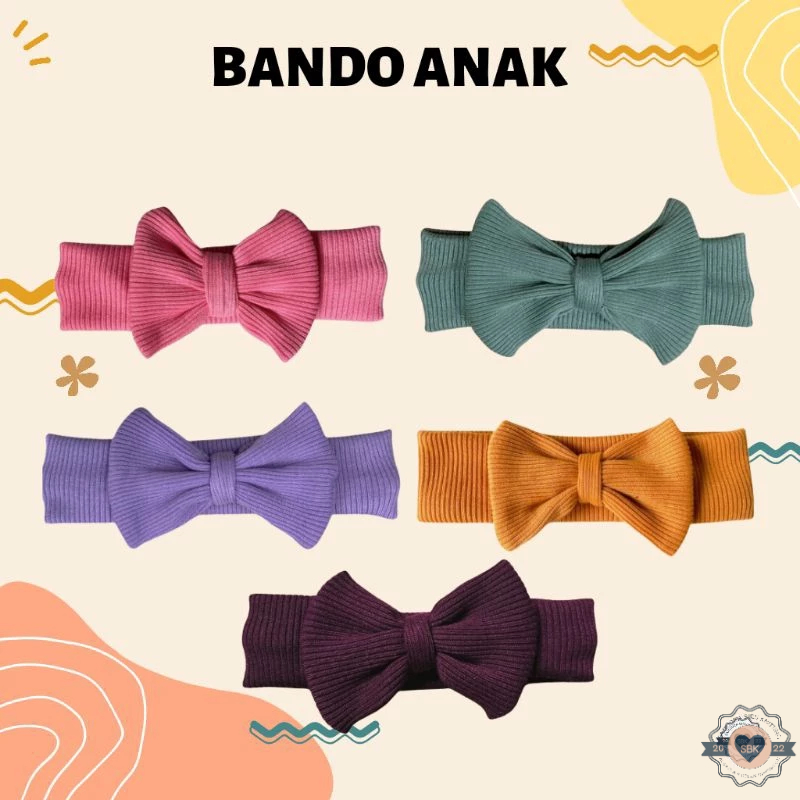 Headband Bandana Bando Anak RIB knit Curly Ruffles Knit Tee | Bando Bandana Anak Perempuan Bahan Rib
