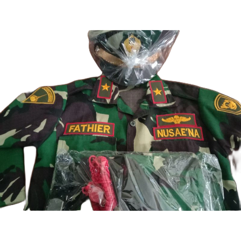 bordir nama plus baju anak seragam tni al