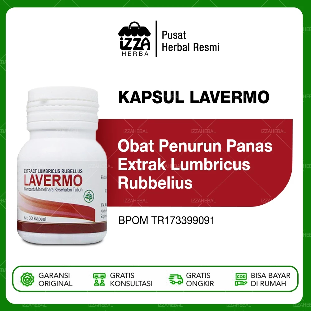 Kapsul Cacing Obat Tipes Kapsul LAVERMO Obat Kapsul Cacing Untuk Tipes Anak Dan Dewasa