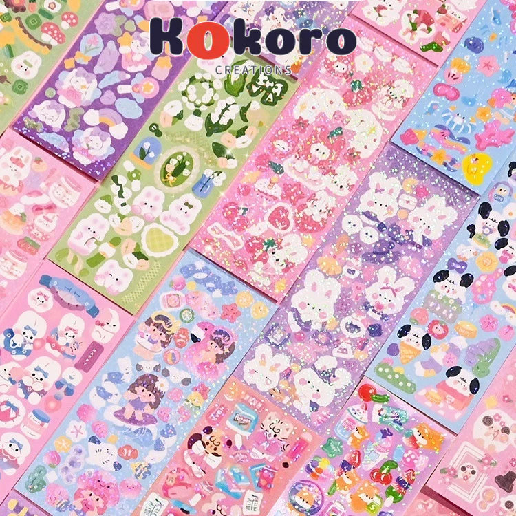 

KokoroCreations - [SK99] Sticker dekorasi motif kartun lucu / sticker motif binatang / sticker journaling / Sticker laptop / Sticker motif makanan