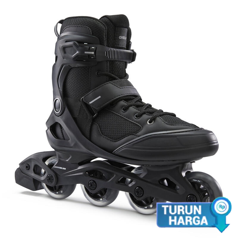 Decathlon OXELO Men's Inline Fitness Skates FIT100 - Black/Silver - 8614734
