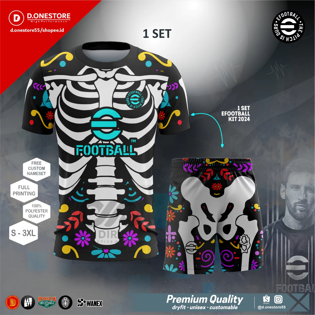 JERSEY EFOOTBALL 2024 SKELETON NEW PATCH FREE NAMESET