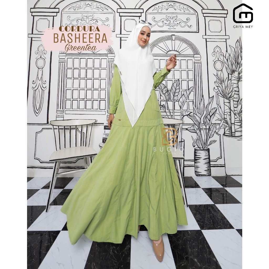 Bugio Clothing Gamis Basheera Dress Bahan Corduroy griya mey