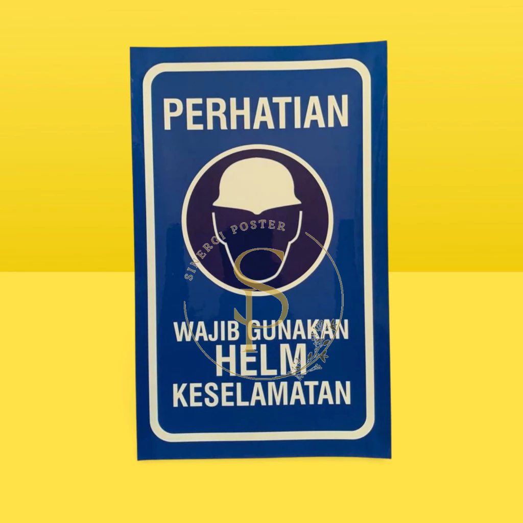 

Stiker Area Wajib Menggunakan Helm Keselamatan 31x19 cm | Stiker Peraturan |Keselamatan kerja