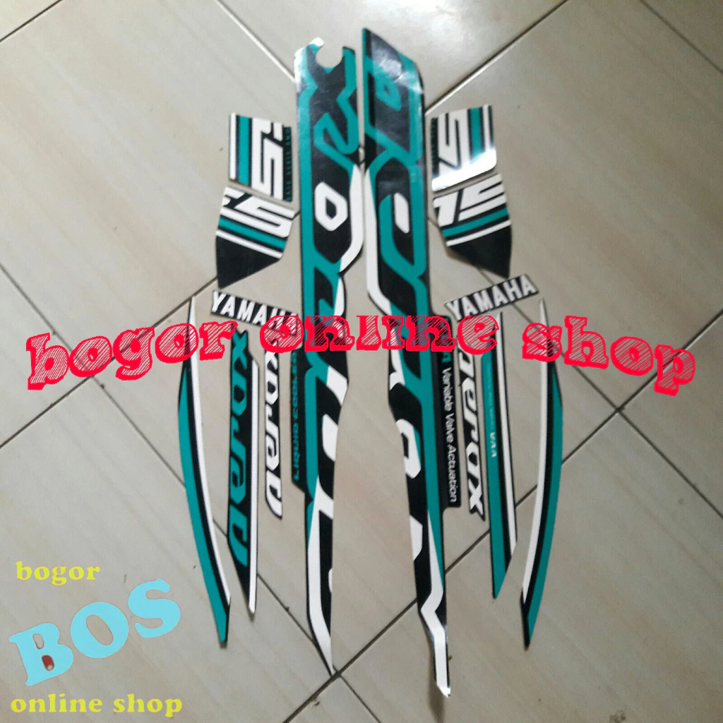 sticker motor aerox vva 155 2023 full hitam tosca