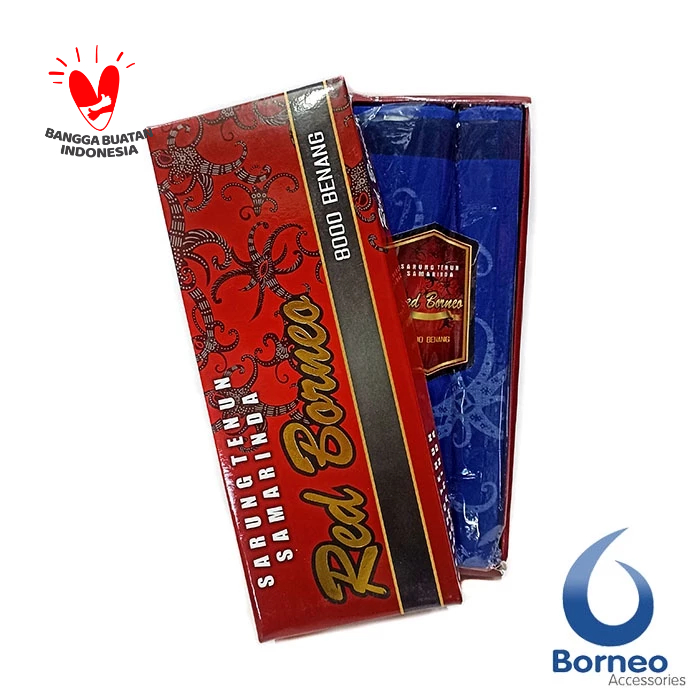Sarung Tenun Samarinda Motif Batik Kalimantan Red Borneo